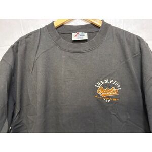 Baltimore Orioles Shirt Majestic Mens Black ALCS 1997 Champions XL Vintage